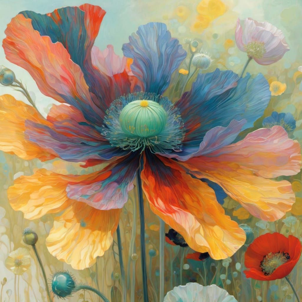 Vibrant Icelandic Poppy in Close-Up