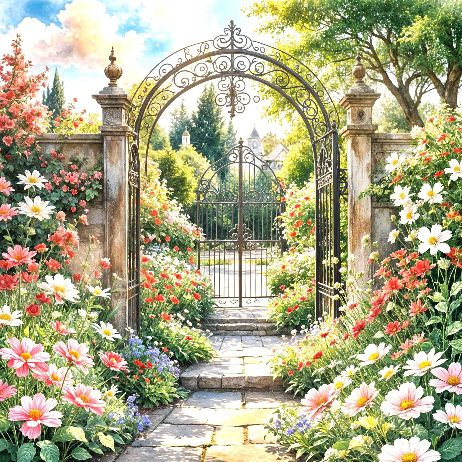 Flower garden in heaven