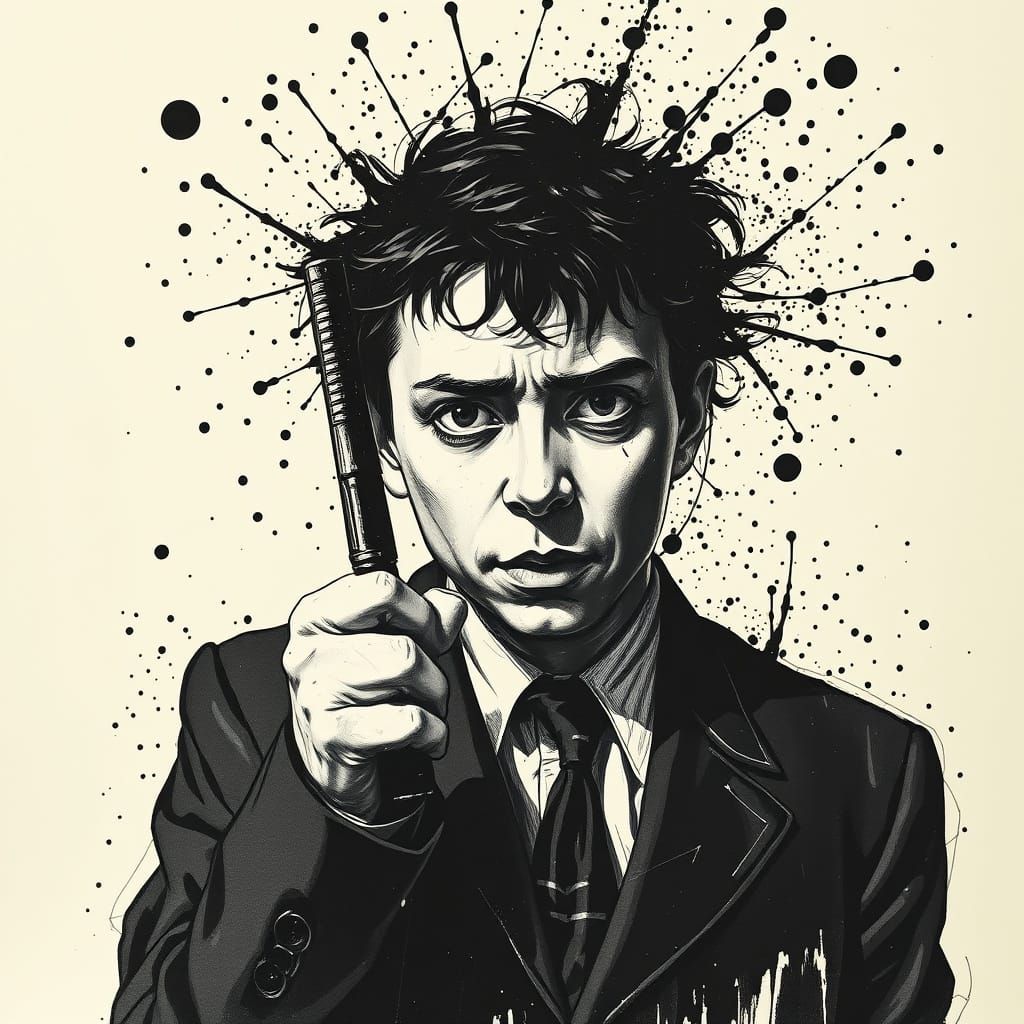 Abstract Ink Splatter Art