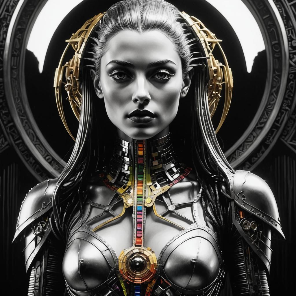 Mythical Muse with Rainbow Fairy in Rayograph Style