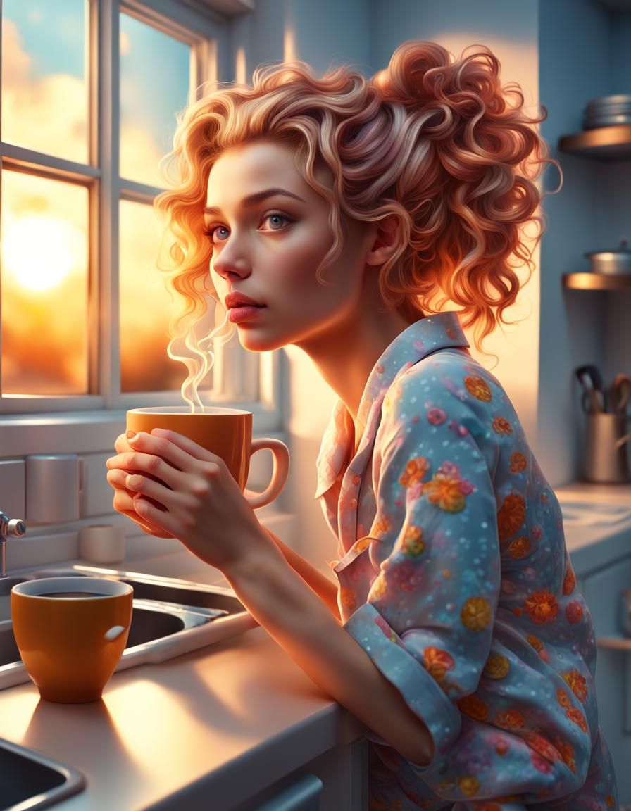 Enjoying My Morning Coffee seeing a New Day beeing born