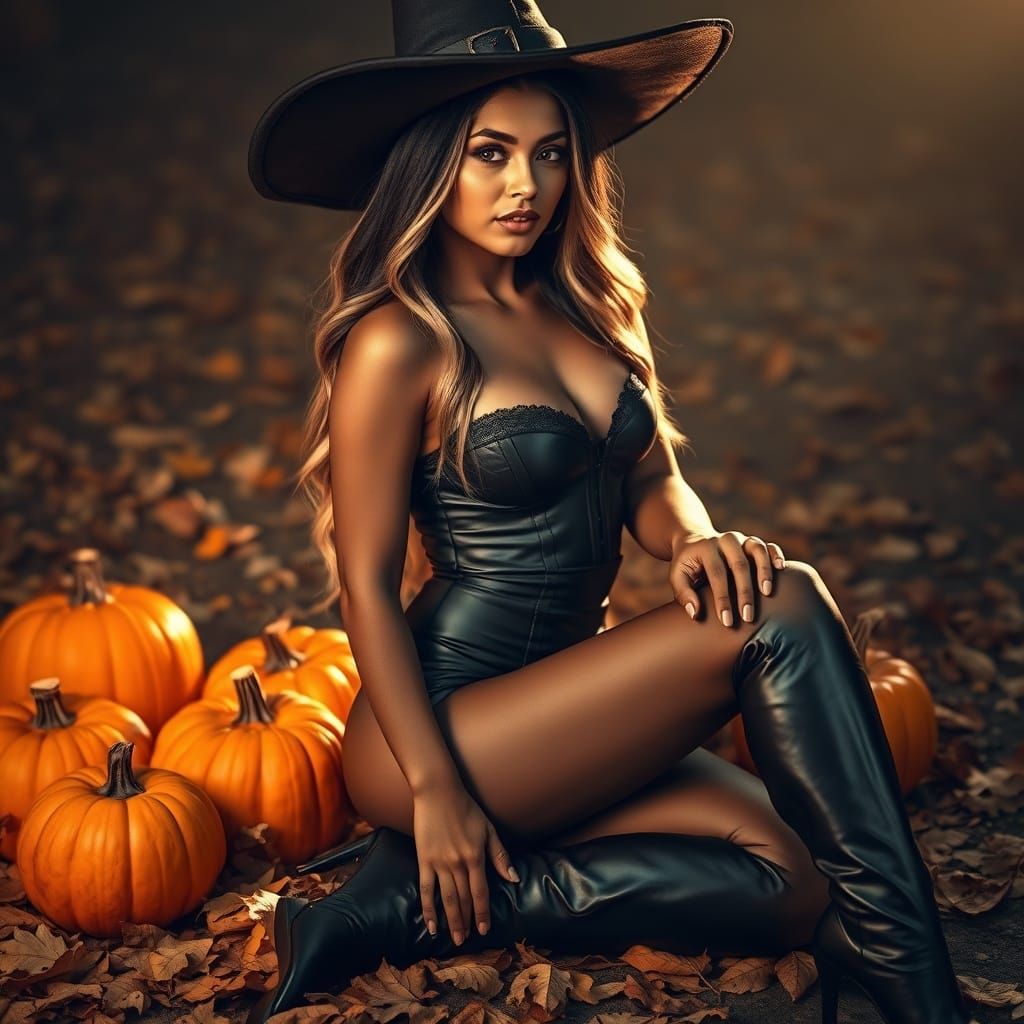 Mystical Mizo Woman in Halloween Attire