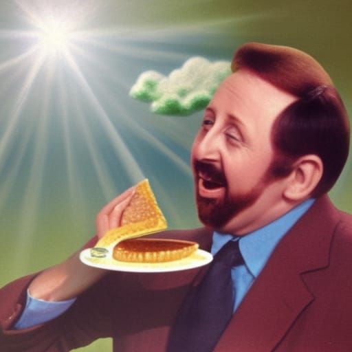 Ray Stevens eating pie