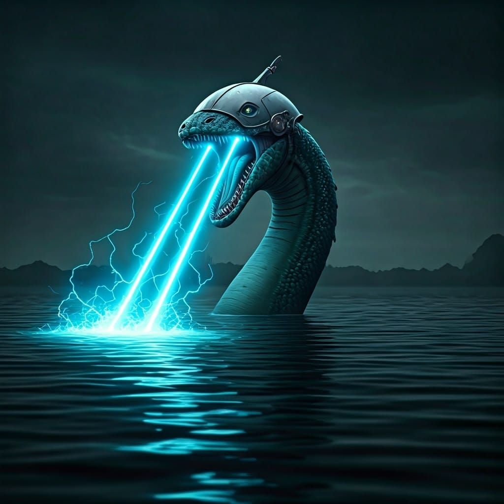 Loch Ness Monster with Laser Beam Helmet