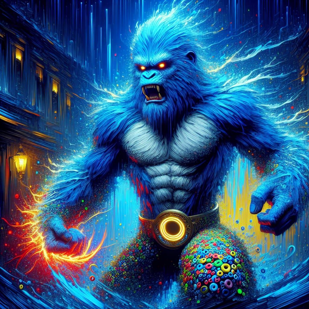 Comic Book Hero Teleporting into the City