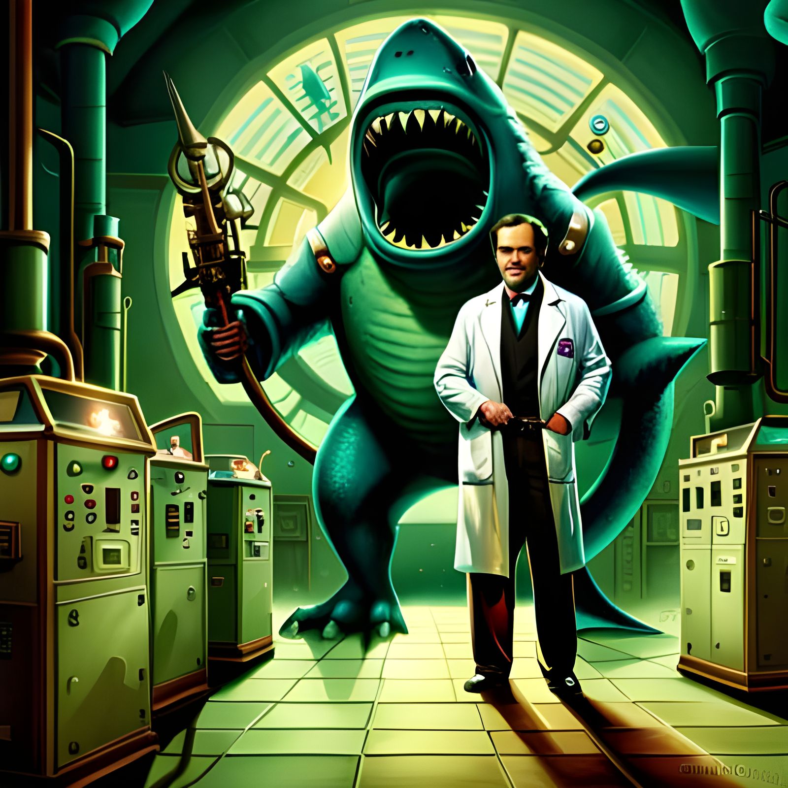 Jack Nicholson plays a mad scientist in a secret laboratory