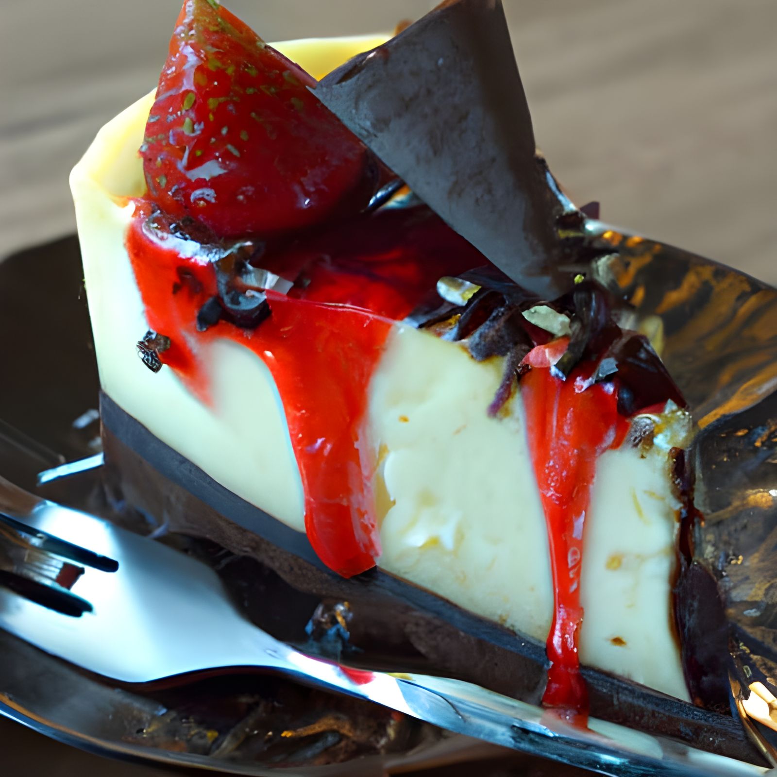 Delicious Chocolate Strawberry Cheesecake Dessert