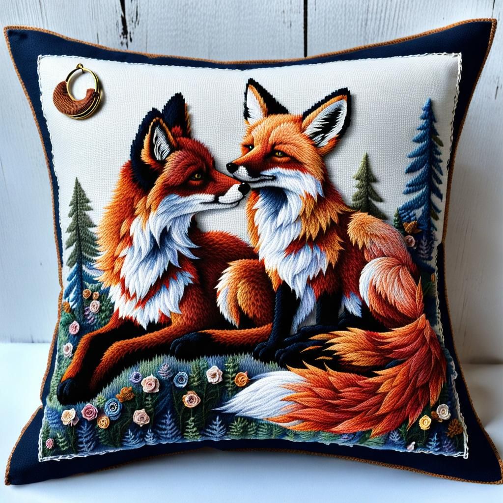 Detailed Foxes in a Natural Setting