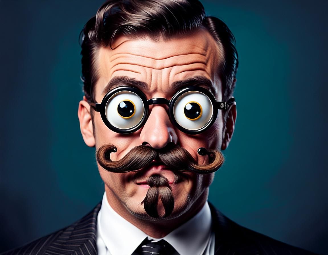 Handlebar Mustache with Googly Eyes