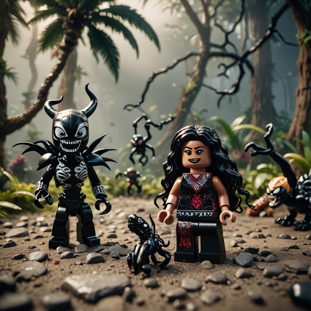 Moana Lego Minifigure Controlled by Venom Symbiote