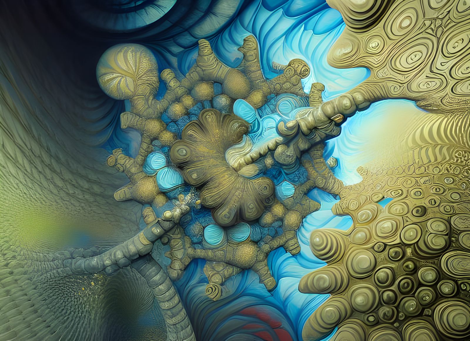 Abstract Geometric Painting with Fractals and Magic