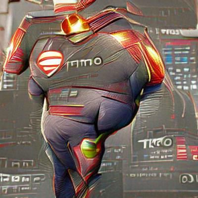 Stylized Omniman: A Bold Superhero Portrait