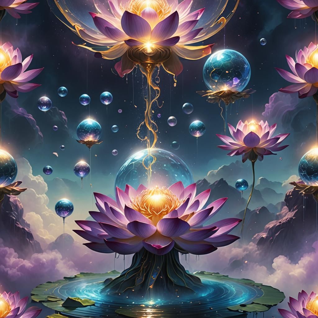 Ethereal Orbs Ascend in Fantasy Concept Art