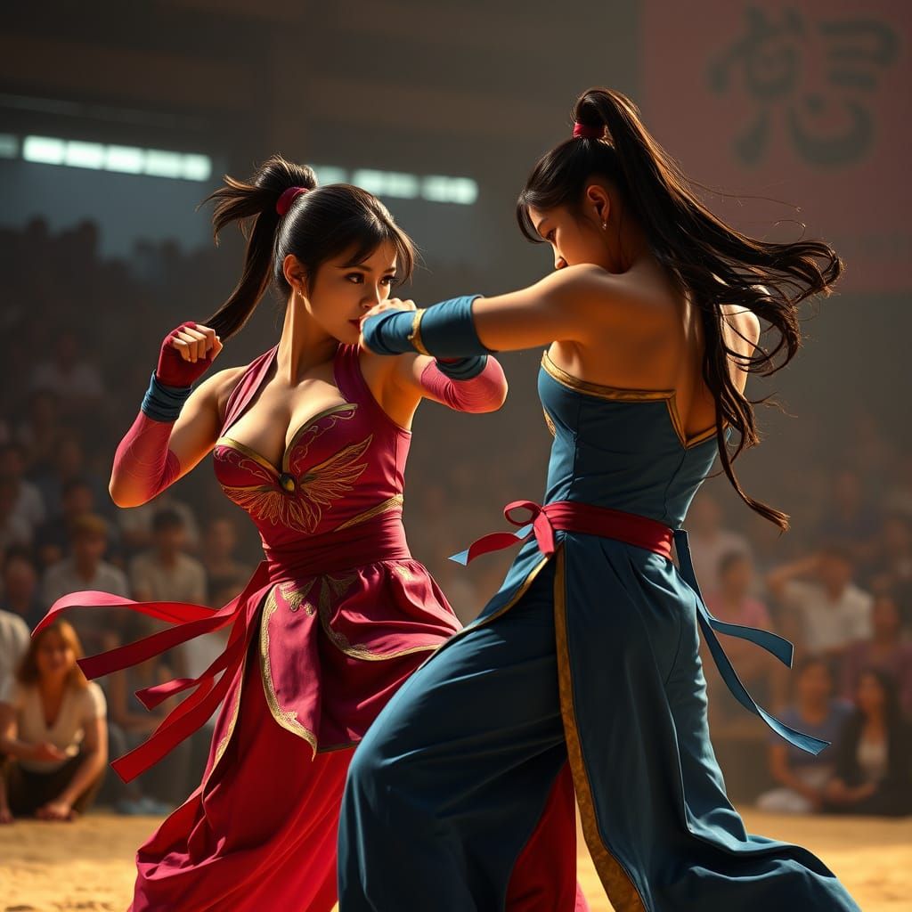 Hyperréaliste Martial Arts Showdown: Chun-Li vs Mai Shiranui...
