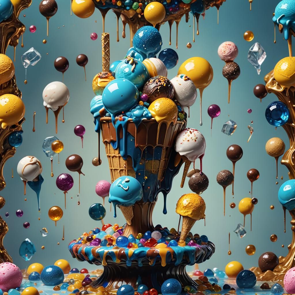 Gemstone Lollipop in Fantasy Matte Painting Style