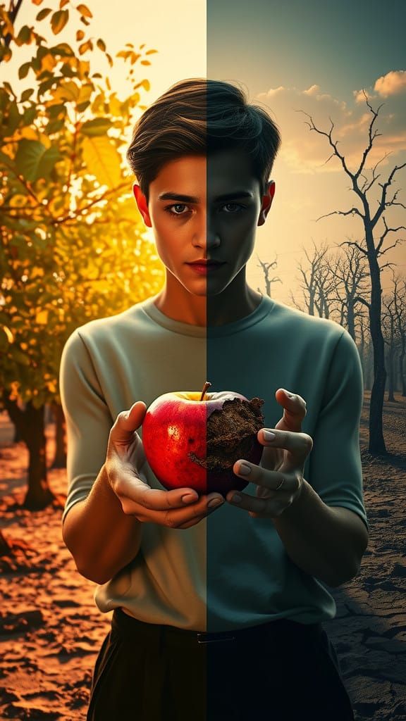 Surreal Contrast of Life and Decay in Ultra HD Illustration