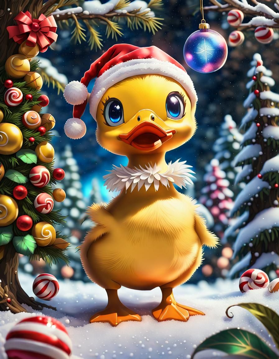 Pokemon Forest Christmas Duckling with Big Eyes