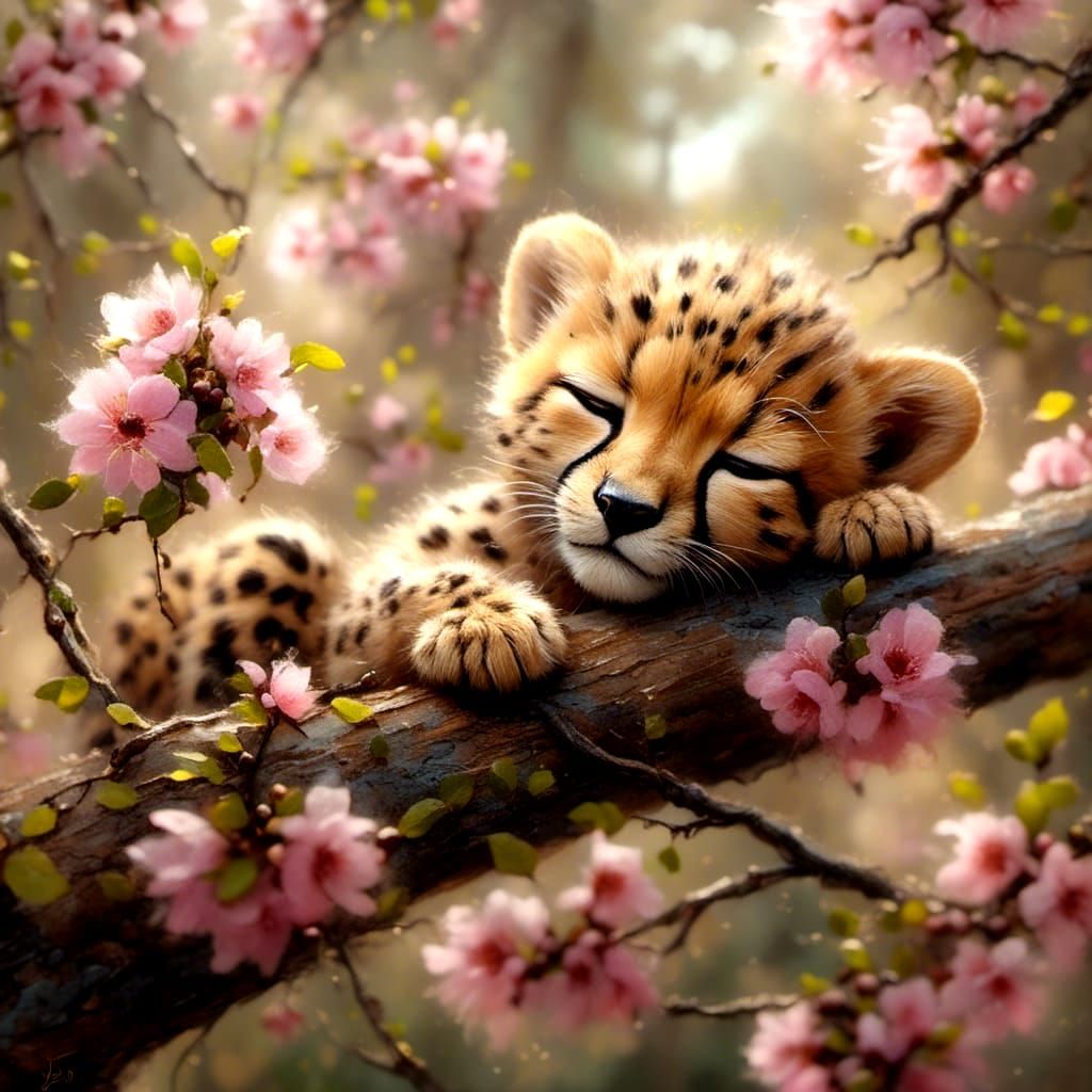 Sleeping Baby Cheetah