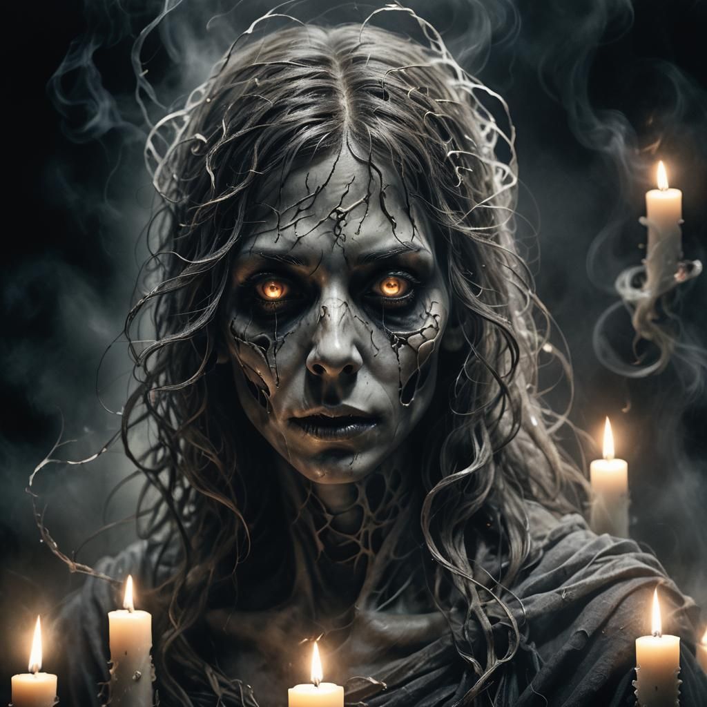Dark Fantasy Ghost Portrait in Digital Painting Style