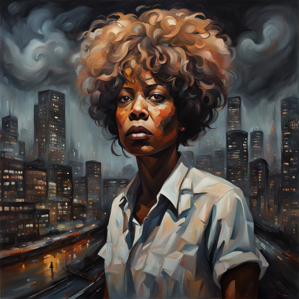 Intense Portrait of a Hardworking Woman