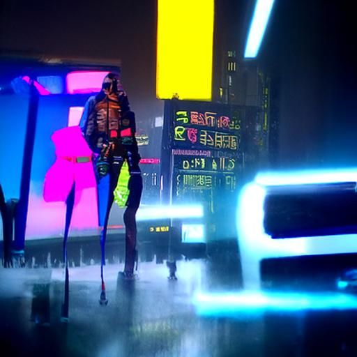 Neon Cyberpunk Cityscape in 2099 Style