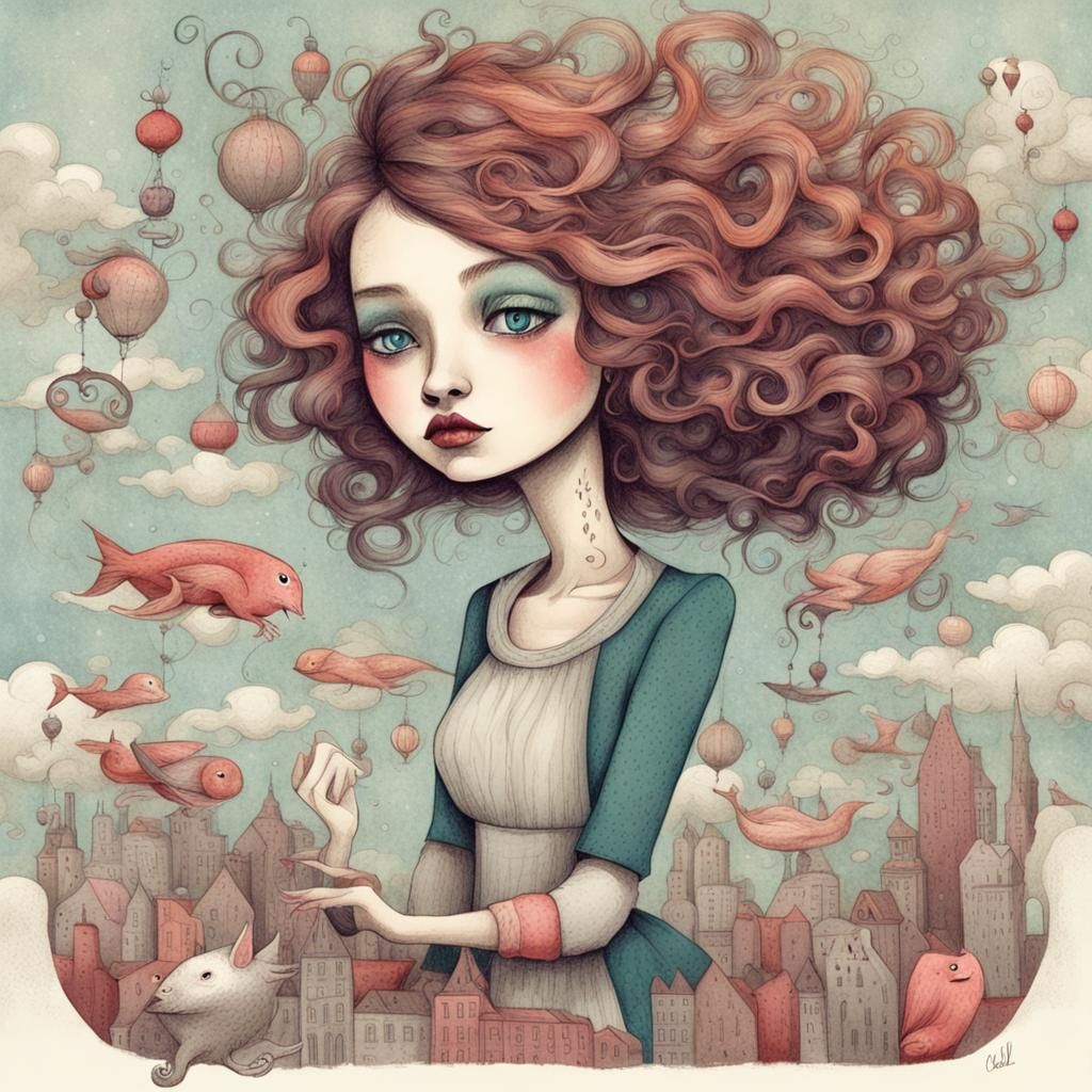 Whimsical Surreal Character Illustration