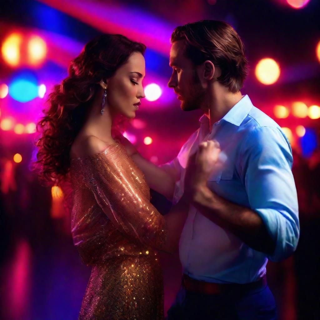 Passionate Dance in a Nightclub, Hyper-Realistic Photo