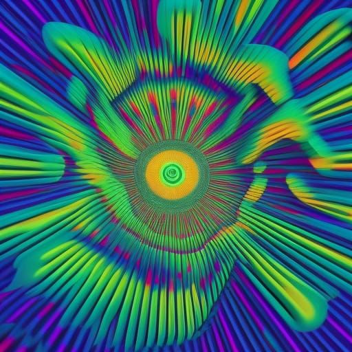 Psychedelic Hypnotic Illusion in 3D Digital Art