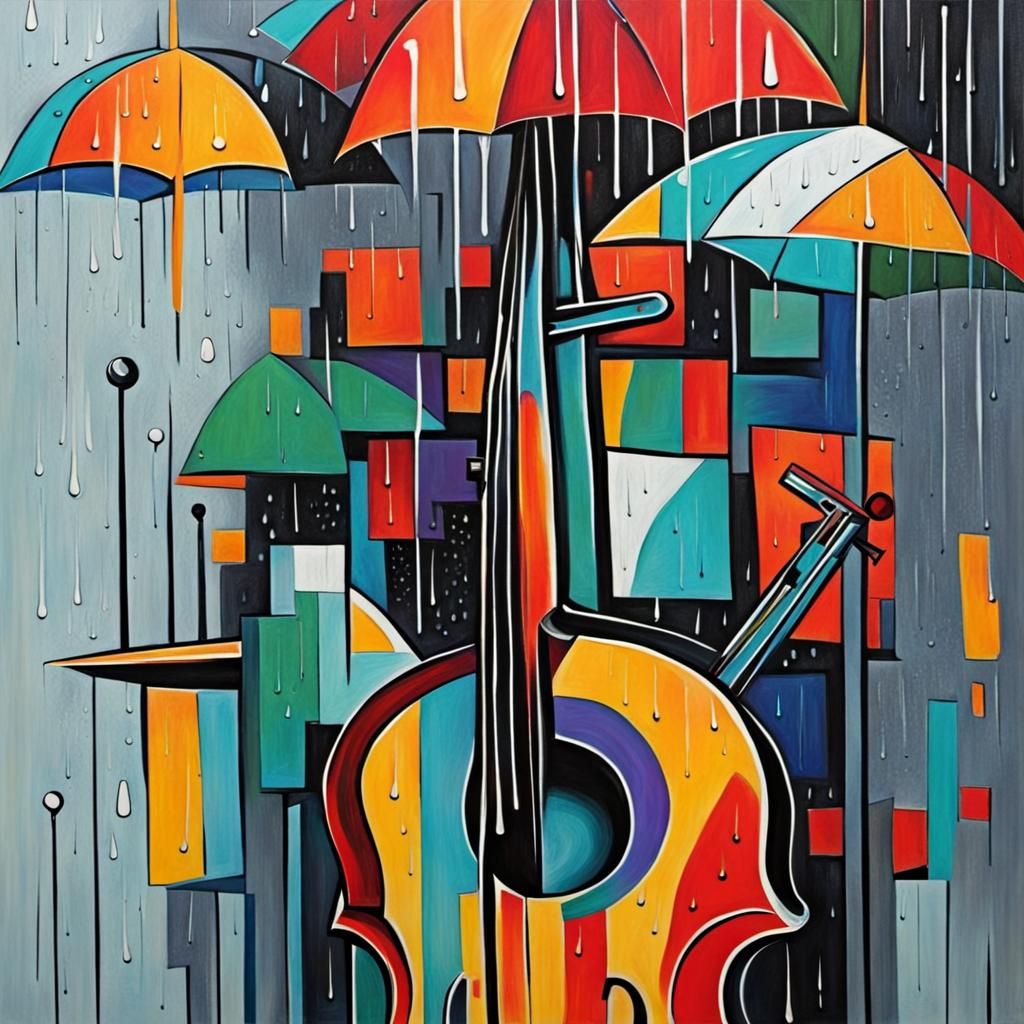 Abstract Rainy Day Jazz in Complementary Colors