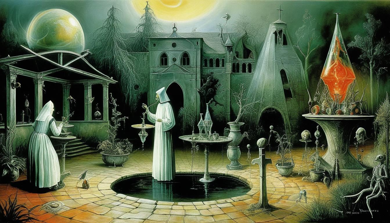 Garden of Paracelsus in Mythical Surreal Art