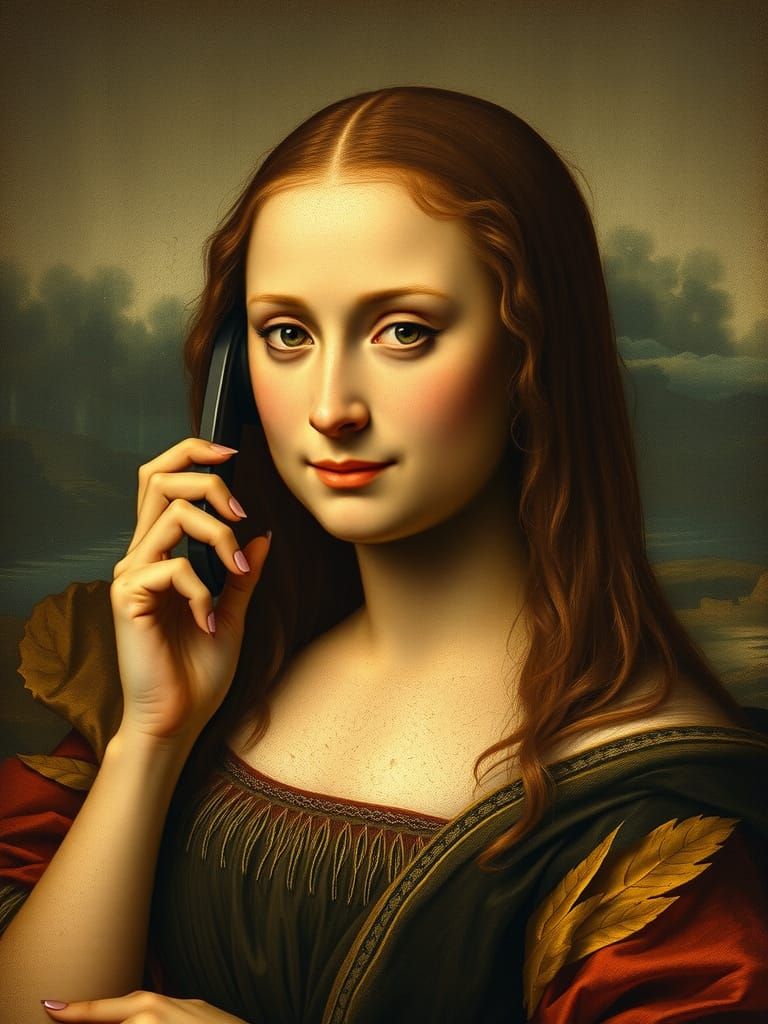 Leonardo's Mona Lisa Smiling with a Modern Twist
