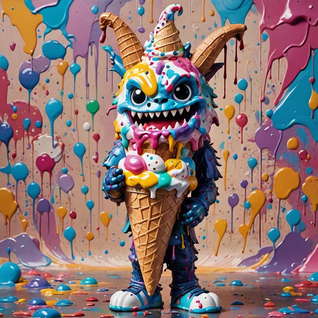 Funko Pop Ice Cream Cone Monster Splash Art