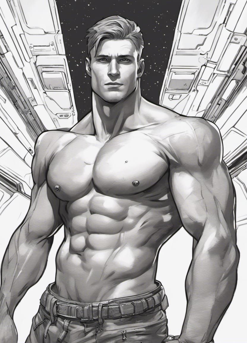 Handsome Sci-Fi Male on Spaceship