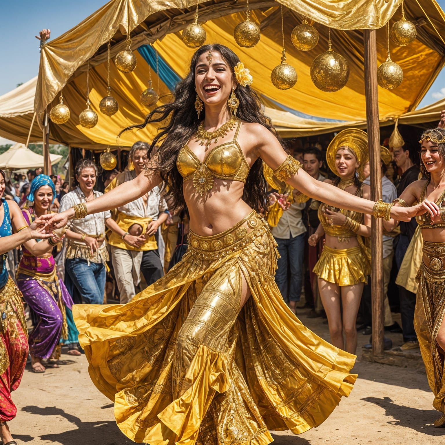 Joyful Belly Dancer in Fauvist Style
