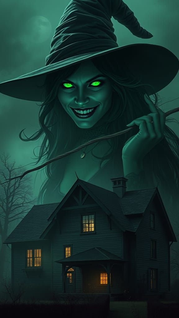 Seductive Witch Portrait in Dark Fantasy Style