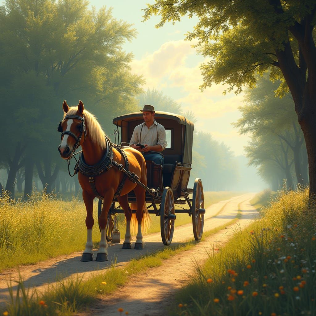 Surreal Crystal Horse Carriage Ride Through Texas Countrysid...