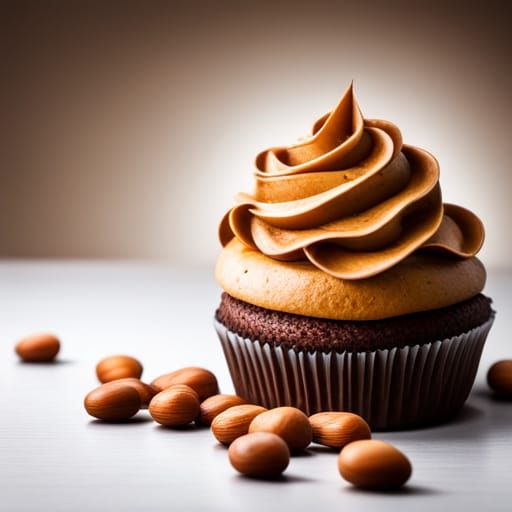 Hyperrealistic Peanut Butter Cupcake in High Definition