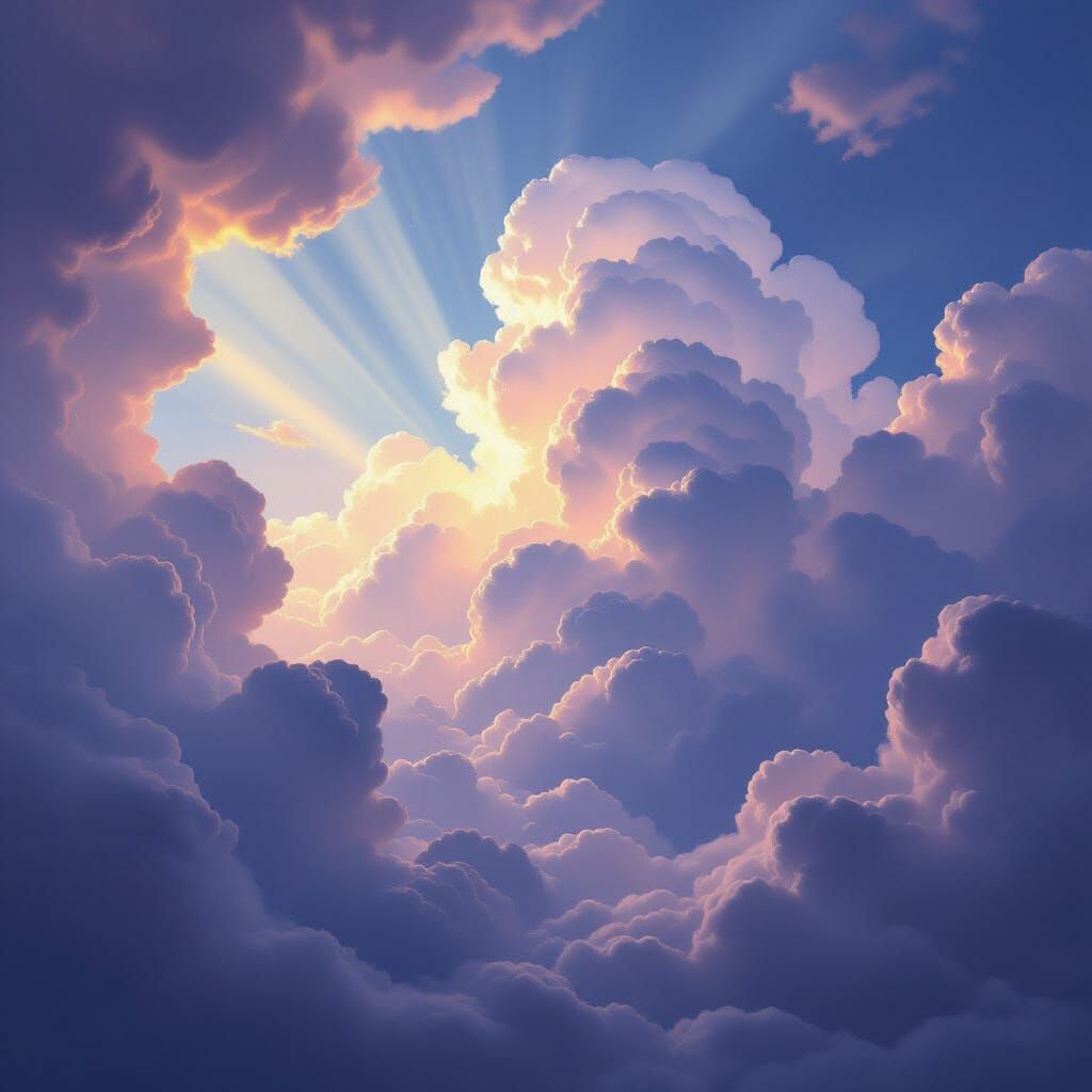 Turbulent Sky with Dramatic Billowing Clouds