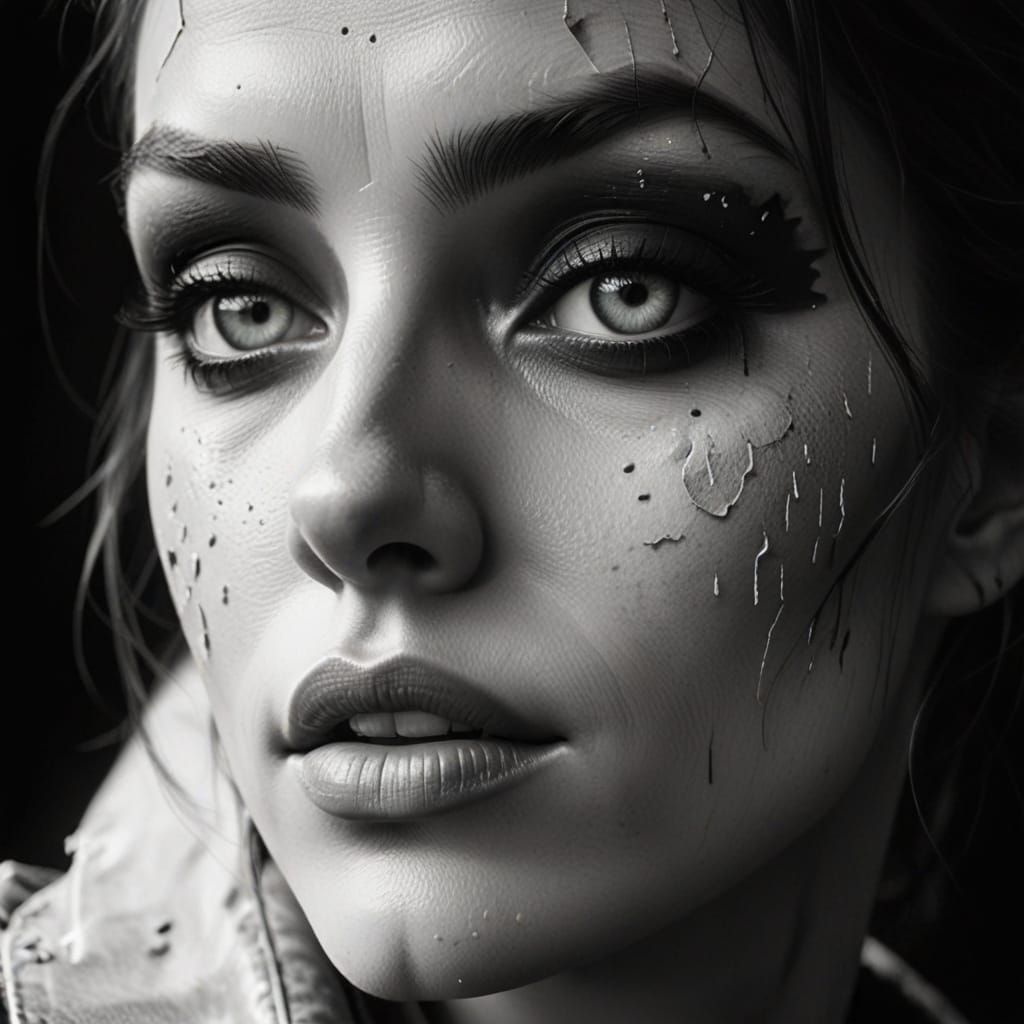 Young Woman Defies Dystopian Ruin in Neon-Lit Industrial Lan...