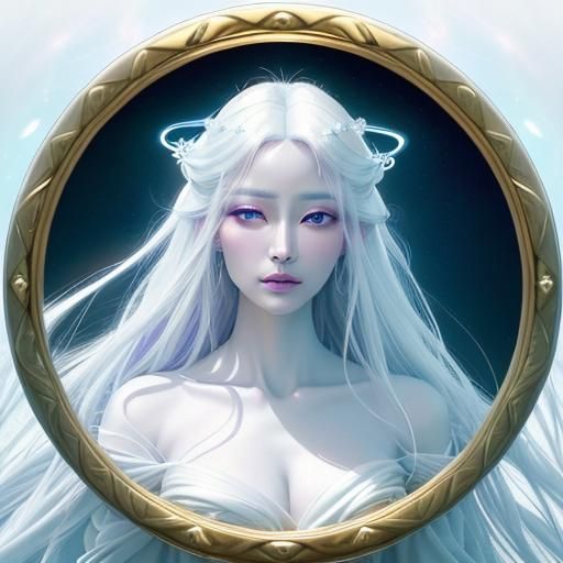 Ethereal Woman in Divine Chaos: Surreal Fantasy Art