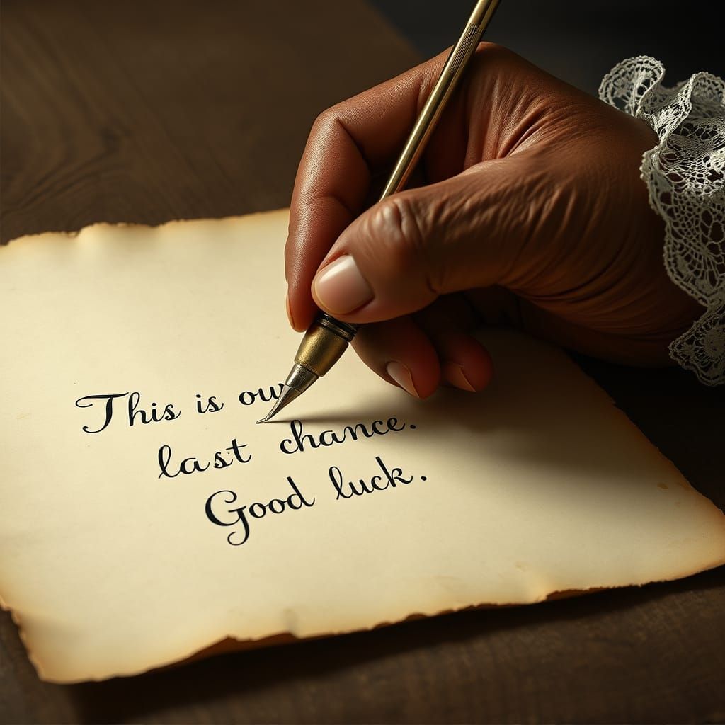Victorian Hand Writes Last Chance Note