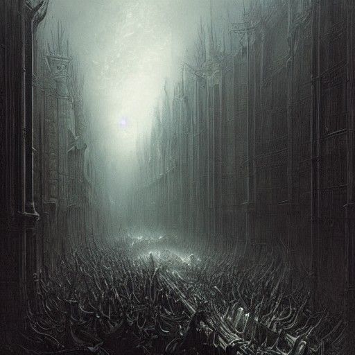 Horrific Road of Bones in Gothic Style