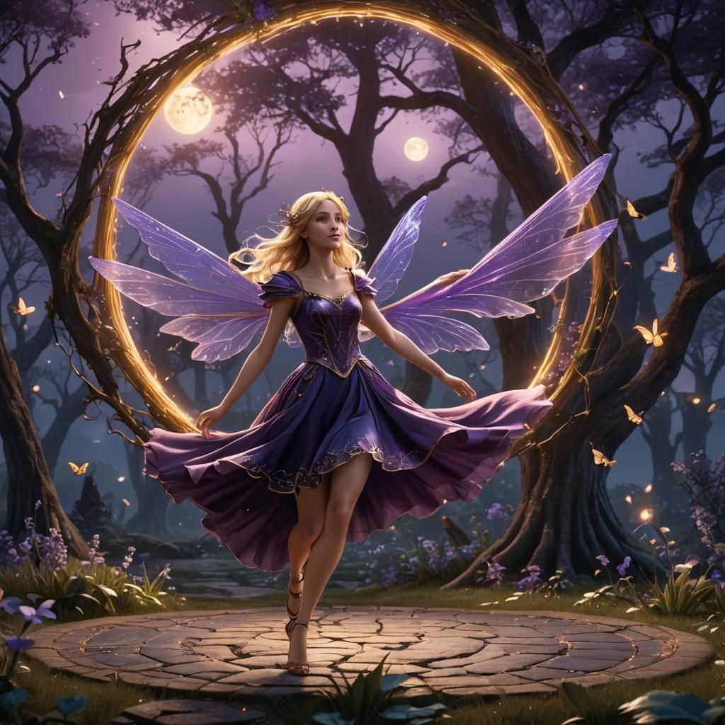 Fairy Dancing in Moonlight: Fantasy Concept Art
