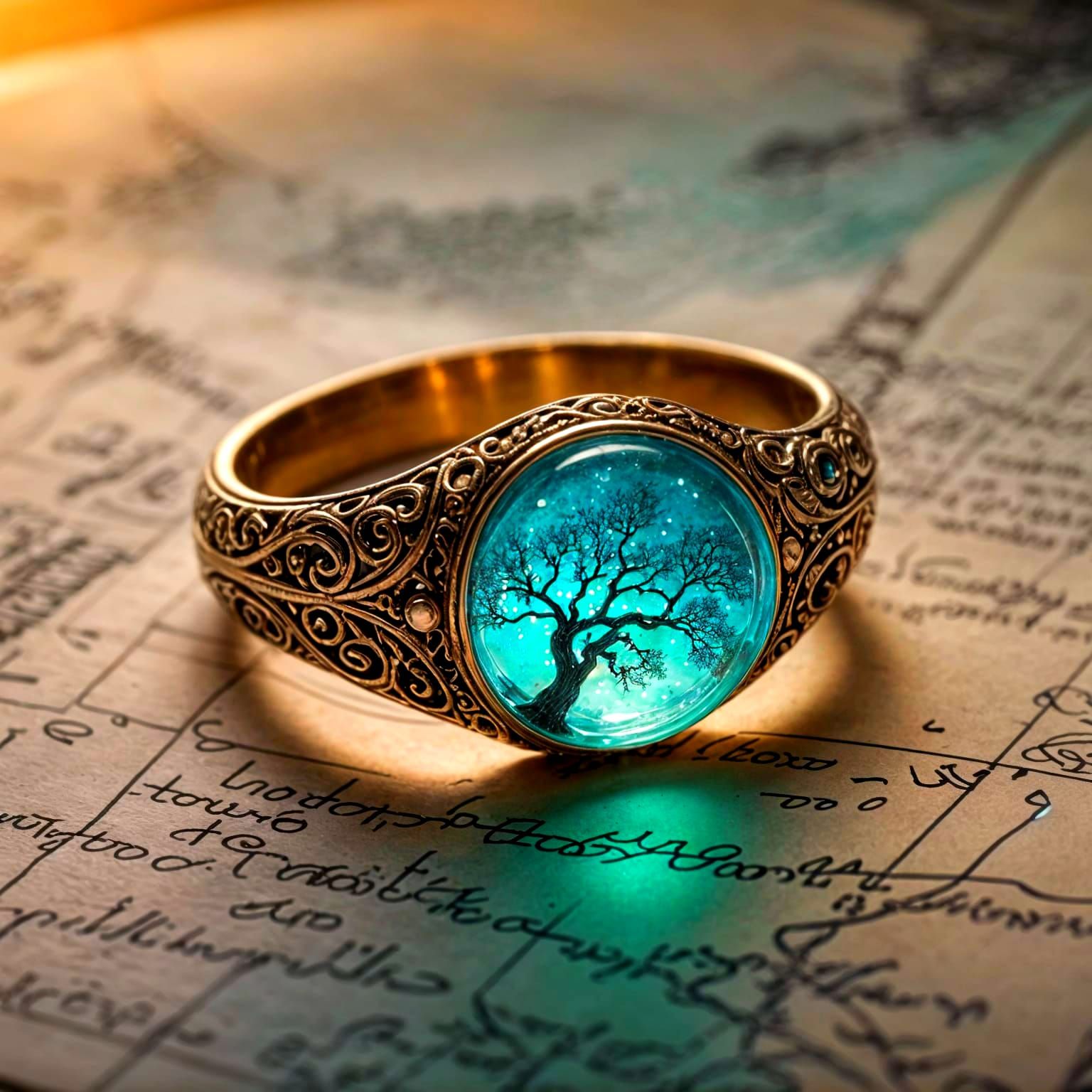 Mystical Elven Ring Illuminated by Celestial Forces