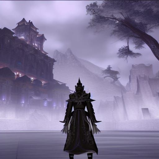 Epic FFXIV Au Ra Digital Matte Painting