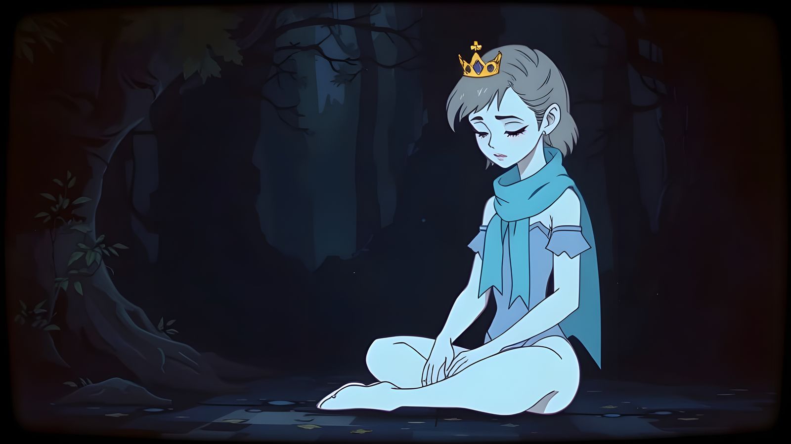 Albino Princess in Jungle, Vintage Cartoon Screenshot