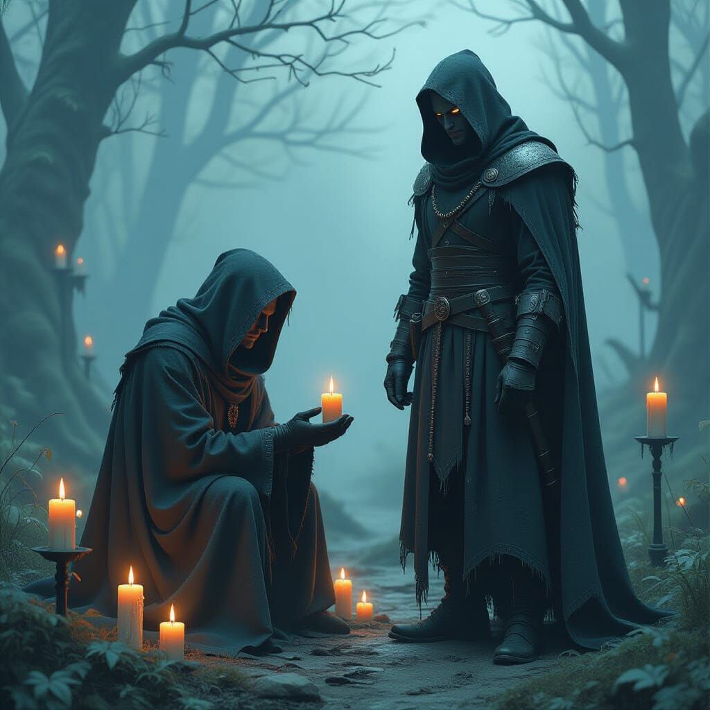 Warlock Summons a Shapeshifting Guardian: Digital Art