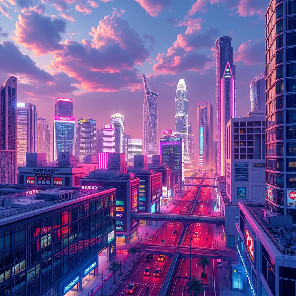 Futuristic Singapore Cityscape in 3D Anime Style