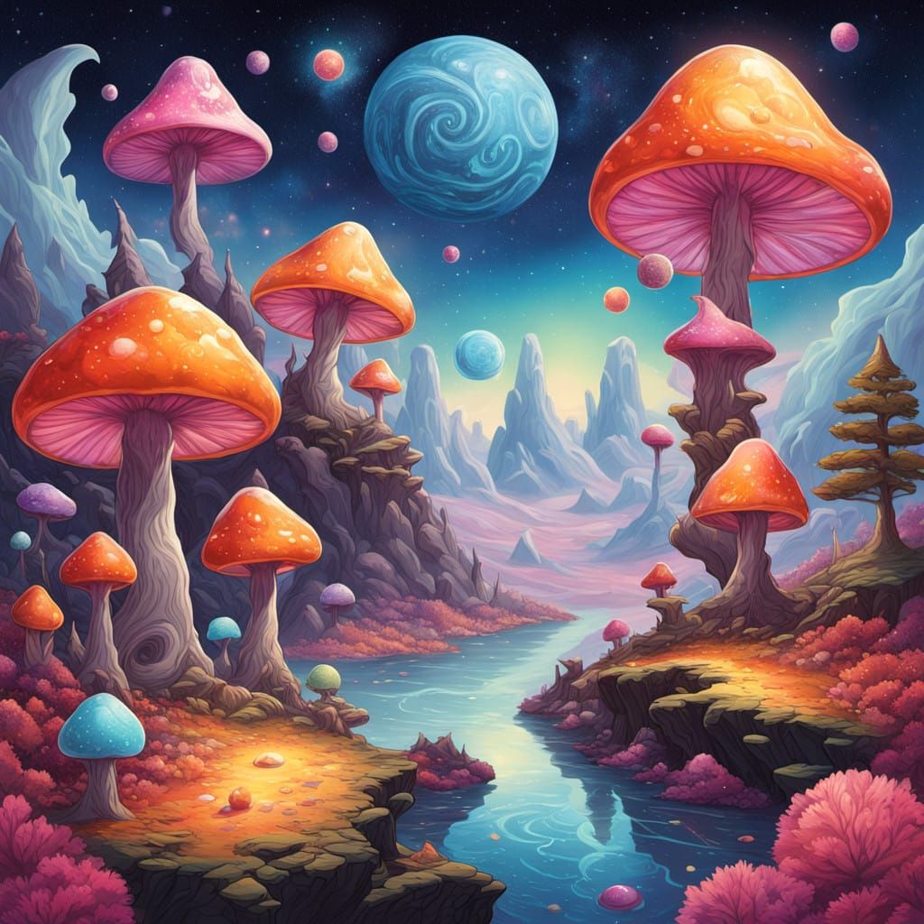 Cosmic Kobolds in Whimsical Gouache Style