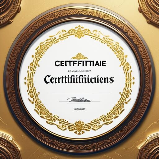Ornate Certificate with Golden Seal: Digital Illustration